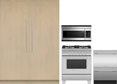5 Piece Package Includes Refrigerator, Freezer, Range, Microwave And Dishwasher